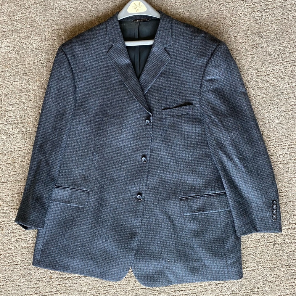 Joseph & Feiss Wool navy/black houndstooth jacket